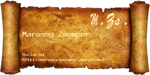 Marossy Zsombor névjegykártya